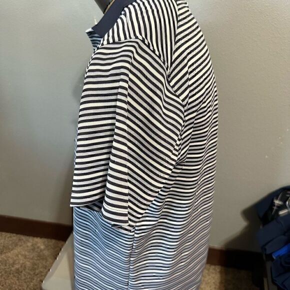 Nike DriFit Black/White Short Sleeve Striped Polo - Picture 2 of 5